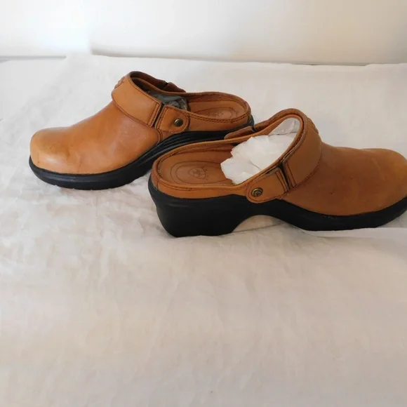 Ariat Mules Womans 5.5 Tan/brn Western slip on Clog convertible Strap Leather - Picture 3 of 6